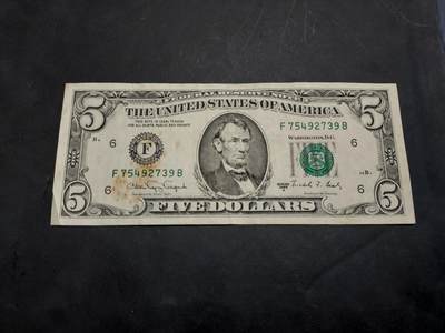 博彦收藏   11月24日 8点 钱币专场 - 1988 美国5美元 流通好品