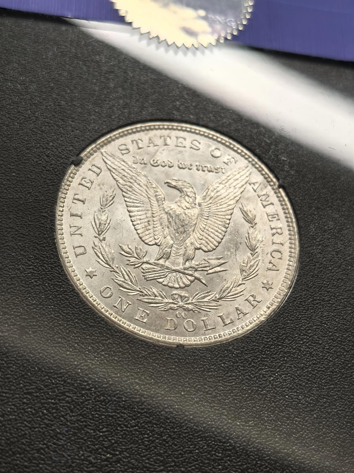 博洋堂藏家专场系列之美国钱币白金之夜专场暨第148期（全场包邮） NGC MS63 美国1883 CC 摩根 卡森厂 GSA大封装 附原盒及证书 霜感十足 高分难得 十字转光