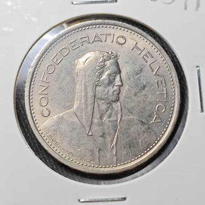 KK钱币收藏小铺  第363场  2月预留时间 周末发货 -  1968瑞士5法郎