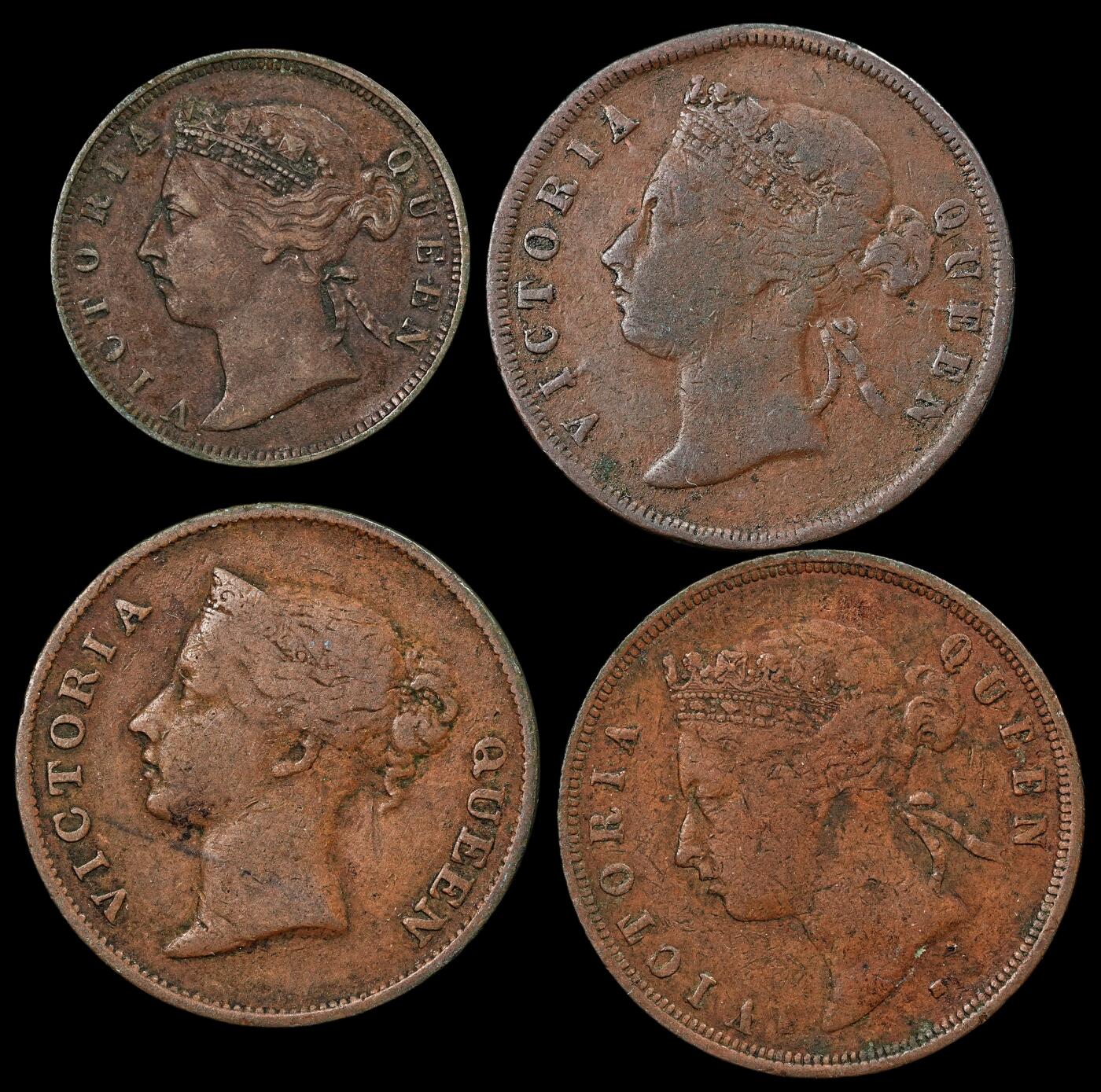 修遠堂世界钱币第九十四期 海峡旧铜币4枚