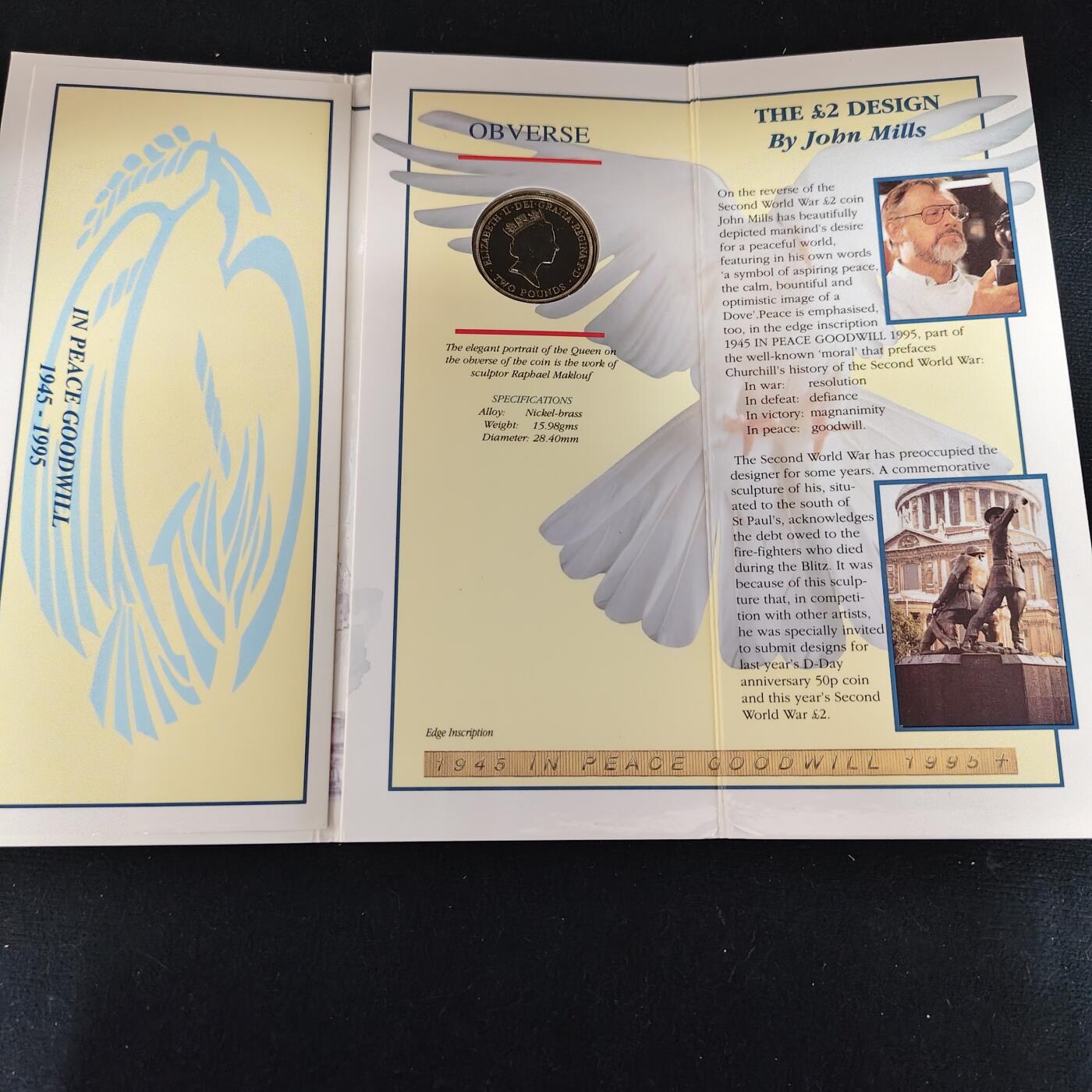 【全场包邮】纯粹捡漏拍480场（免费代拍第17场） 英国1995年2镑二战胜利50周年纪念币