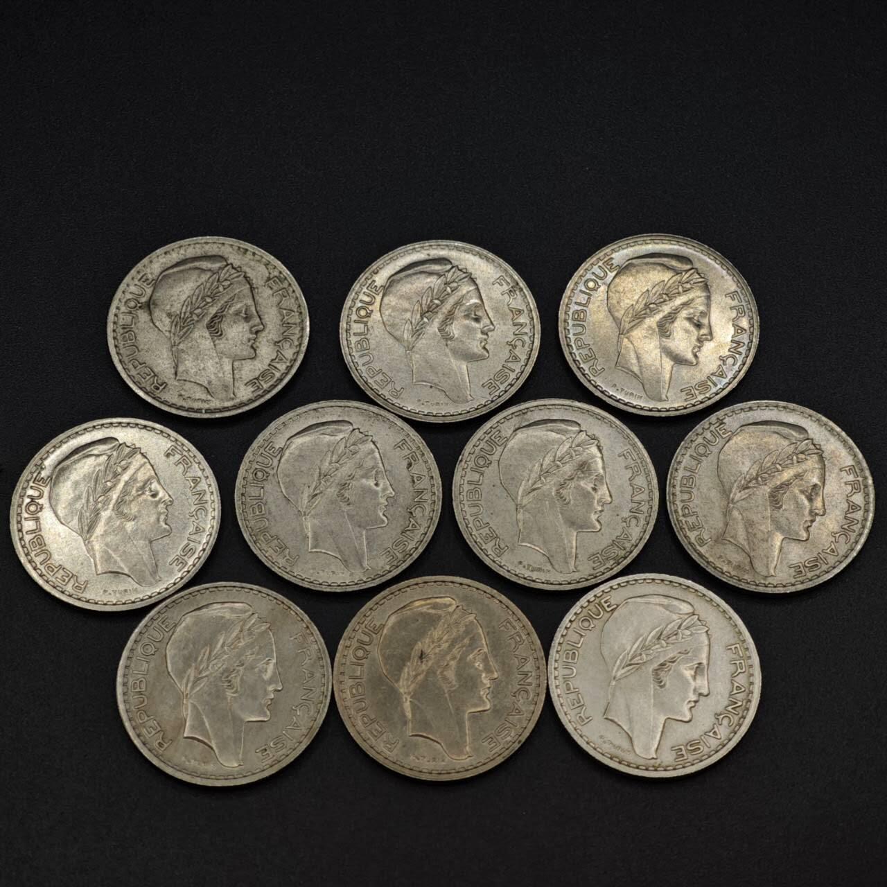 【淘币小摊】实时拍第八百零三拍   散币套币场   满百包邮可预留二周 每周一统一发货   法国10法郎镍币10枚