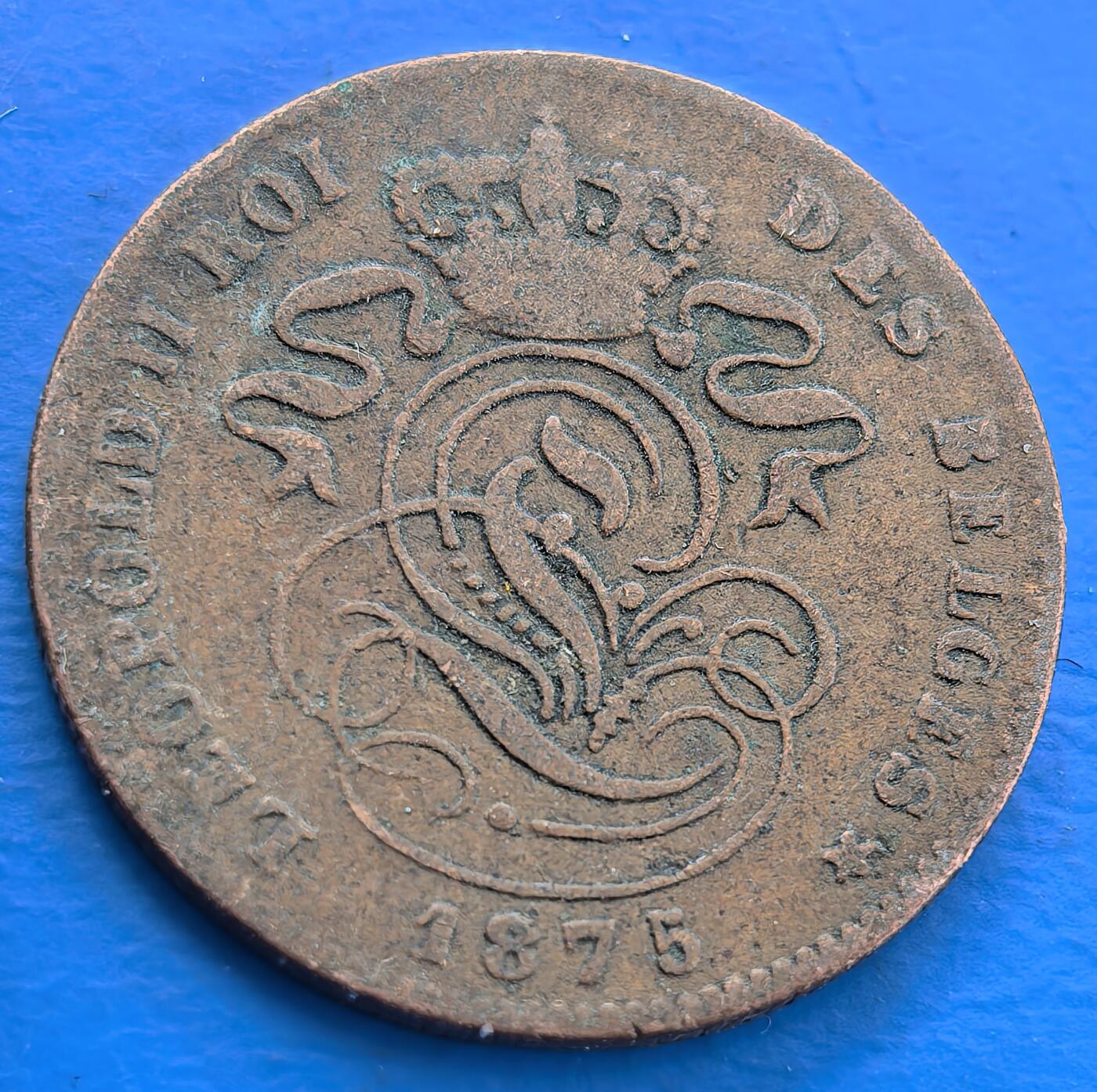 外国优质老铜币银币，未完待续 比利时1875年2分