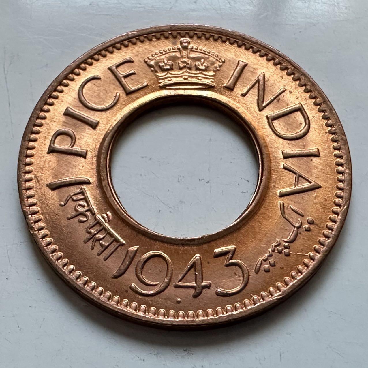 🌹外币初藏🌹🐯2025年第131场  每周二四六晚8️⃣点 接代拍 印度1943年一派沙 原光b