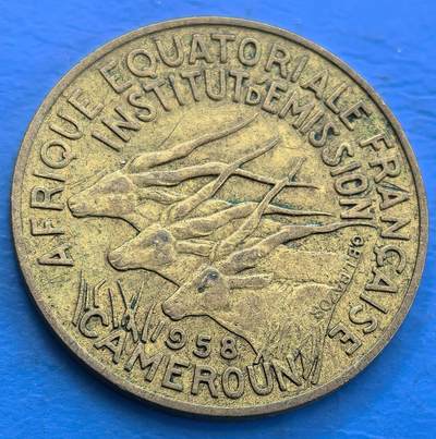外国优质老铜币银币，未完待续 - 喀麦隆1958年10法郎