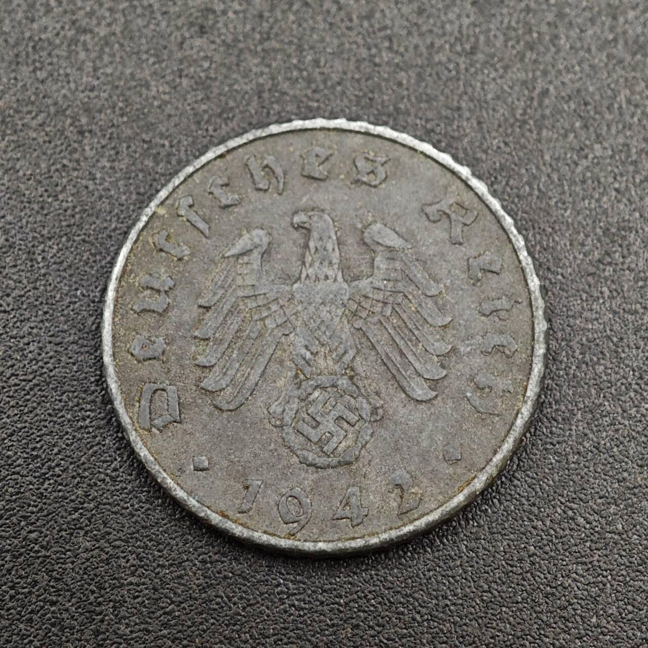 【淘币小摊】实时拍第八百零三拍   散币套币场   满百包邮可预留二周 每周一统一发货   德国1942年5芬妮锌币