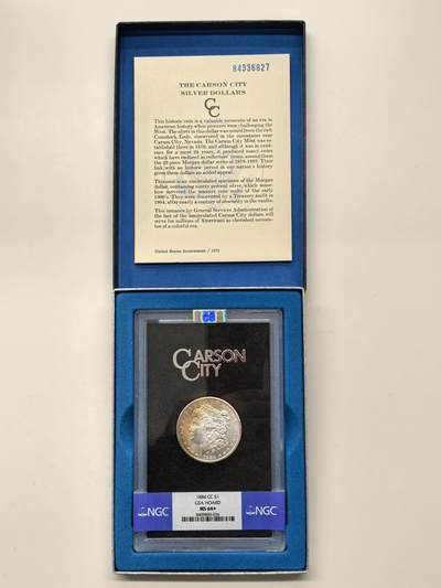 博洋堂藏家专场系列之美国钱币白金之夜专场暨第148期（全场包邮） - NGC MS64+ 美国1884 CC 摩根 卡森厂 GSA大封装 附原盒及证书 严重低评 远超分数的状态 铸打深俊 丝绸币面 霜感十足 人像面覆盖橘黄色包浆 极美品相