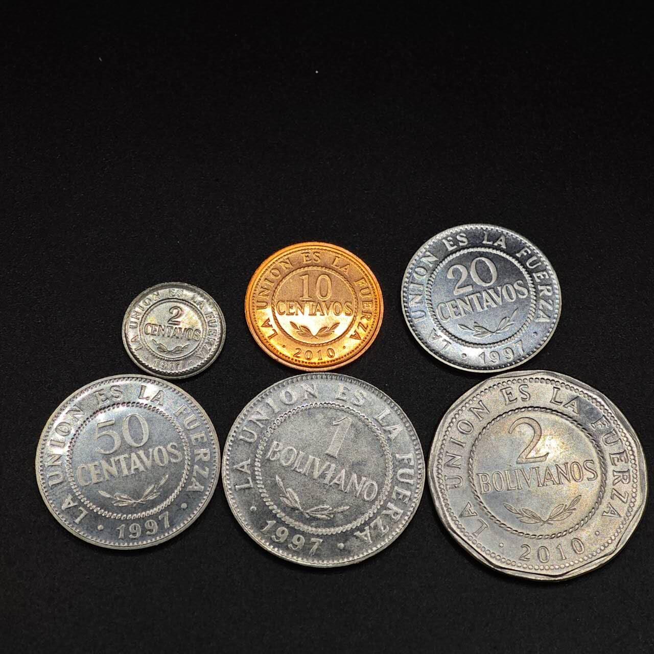 【淘币小摊】实时拍第八百零三拍   散币套币场   满百包邮可预留二周 每周一统一发货   玻利维亚6枚