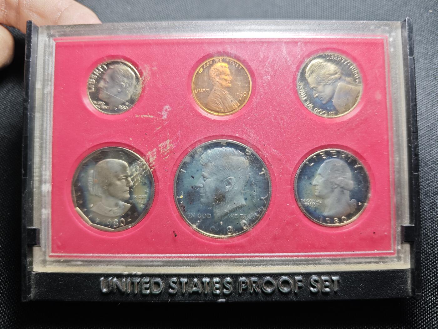 KK钱币收藏小铺 （套币 好品/批量散币 银币）专场  2月预留时间 周末发货  1980美国清年精制套币 含苏珊一元精制币 氧化