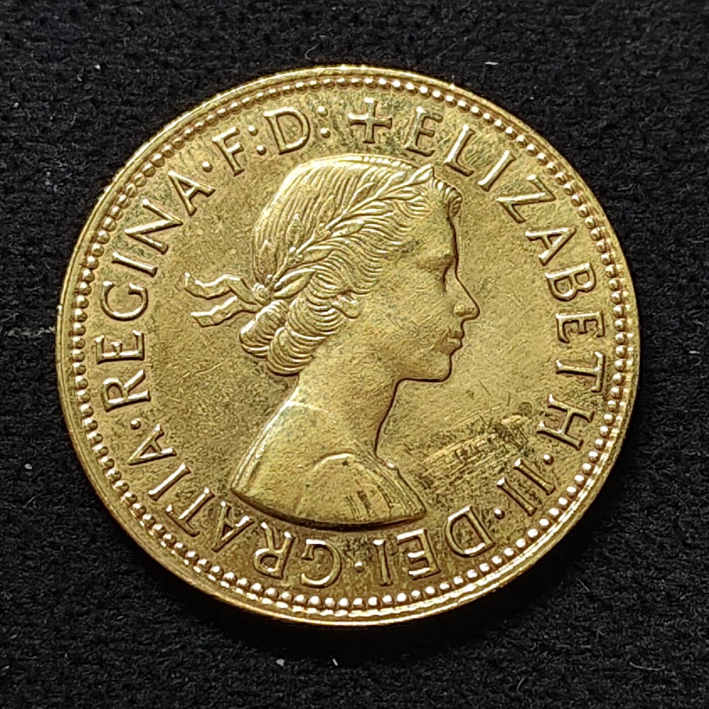 【全场包邮】纯粹捡漏拍480场（免费代拍第17场） 澳大利亚1964年1便士镀金铜币