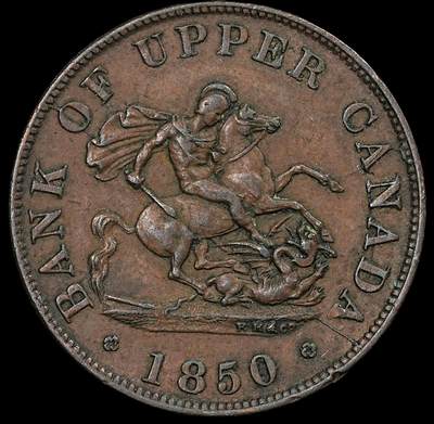 修遠堂世界钱币第九十四期 - 1850年上加拿大银行1/2便士代用币