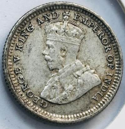 文馨钱币收藏第 282 场，【 长期接收代拍品】，加拿大老铜代用币，银币，德三系列场 - 少见带光极美品 1926 年英属海峡殖民地乔治五世 5 分银币，第二版首发年 600 银