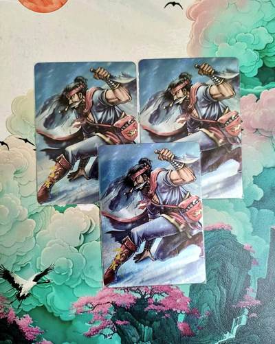 龙虎卡牌六四场 （无佣金，周六结拍，欢迎送拍） - 粗闪3张 龙耀三国国际版 吴势力 丁奉3宫