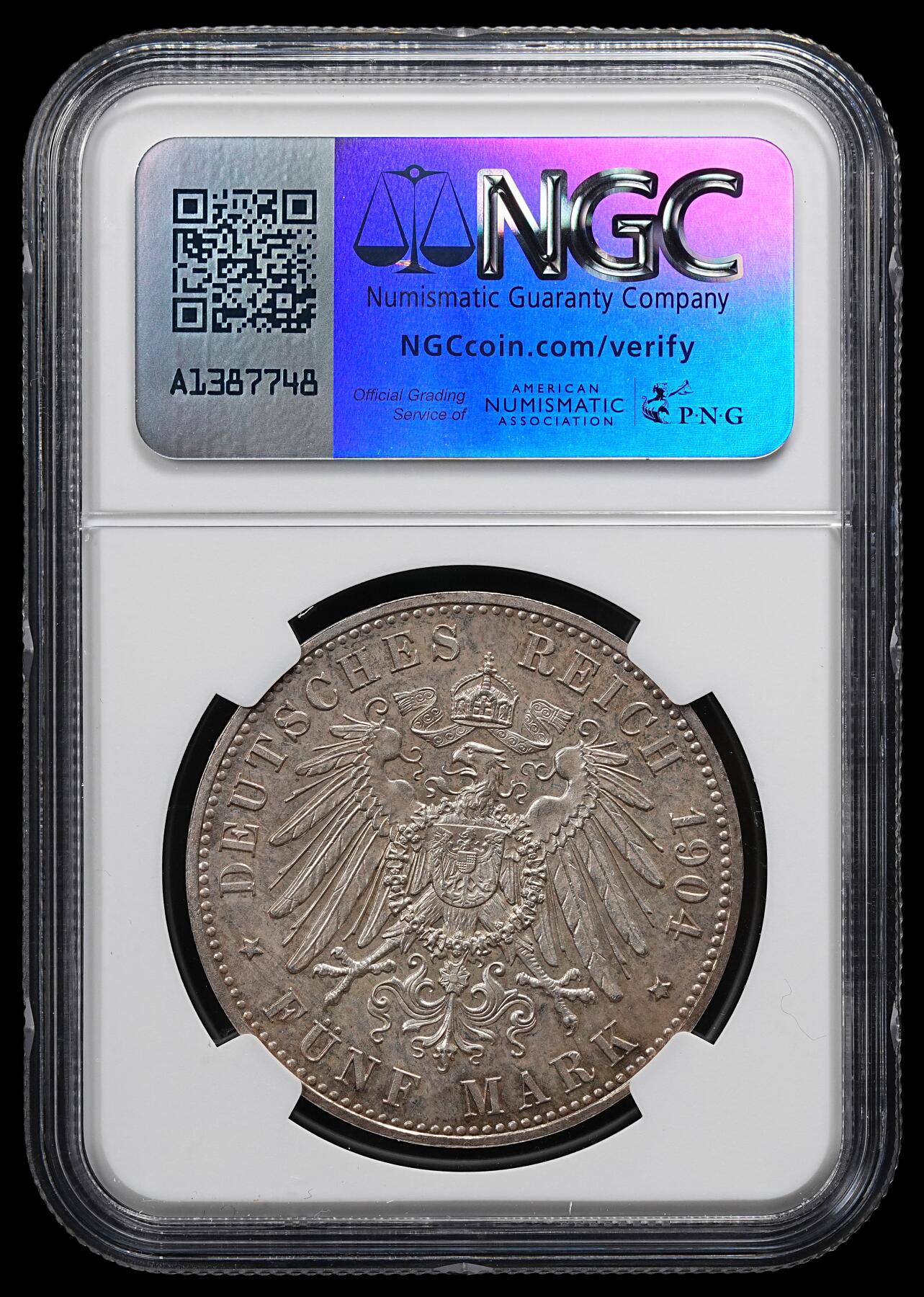修遠堂世界钱币第九十四期 NGC MS62 1904年黑森-菲利普一世诞辰400周年5马克大银币