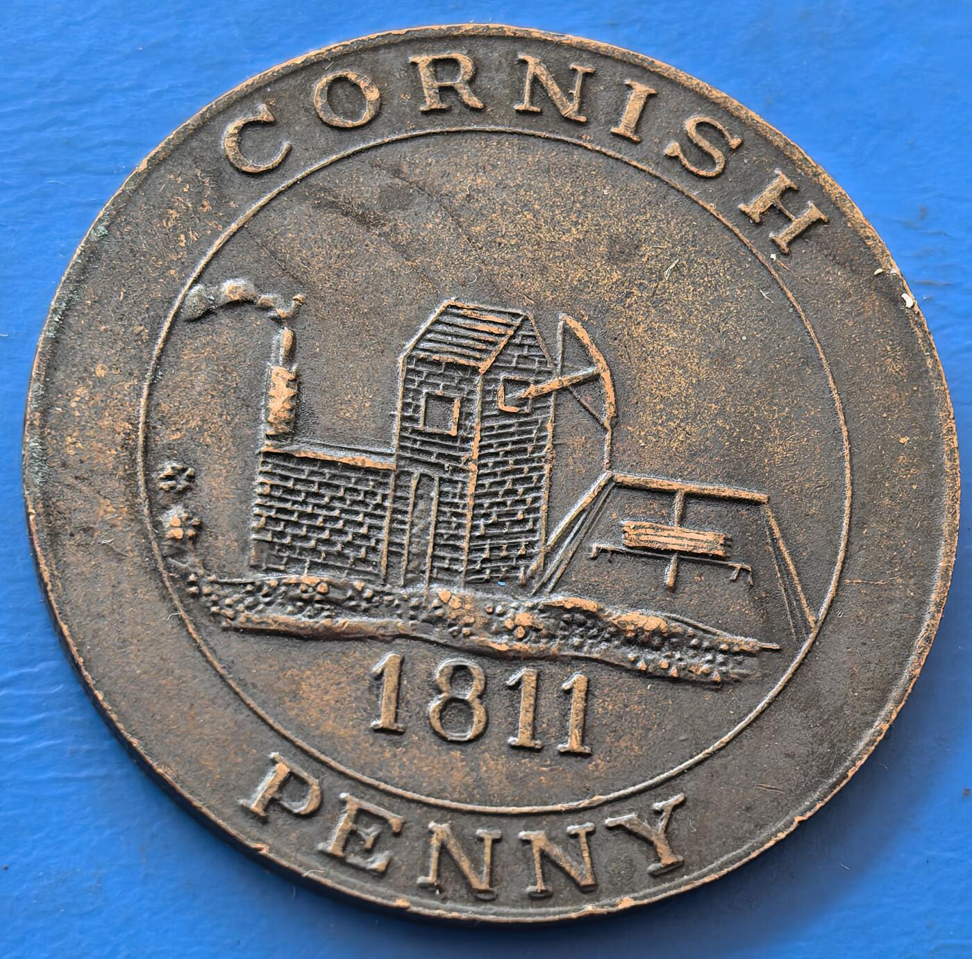 外国优质老铜币银币，未完待续 英国康沃尔郡1811年大便士