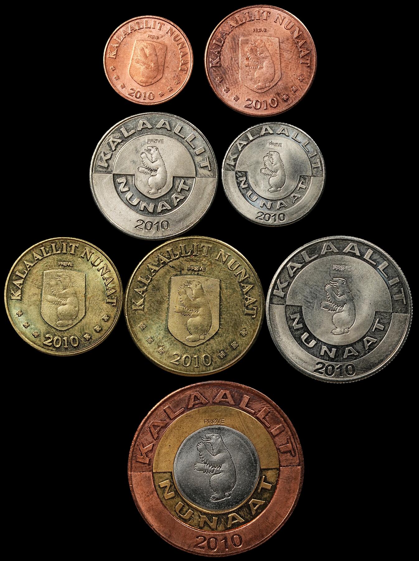 修遠堂世界钱币第九十四期 2010年格陵兰戏做样币全套PROVO 完全未流通 稀少