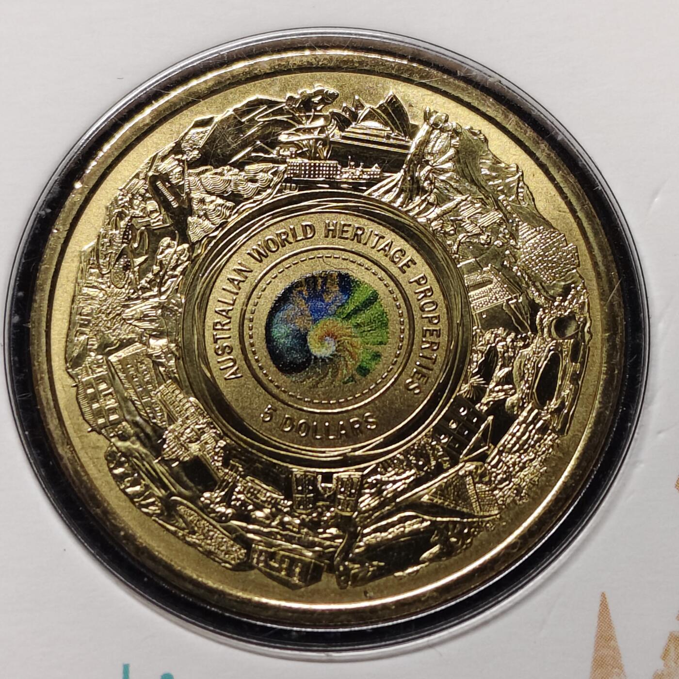 【全场包邮】纯粹捡漏拍483场（免费代拍第20场） 澳大利亚2023年5元世界遗产景点官方卡装彩色纪念币