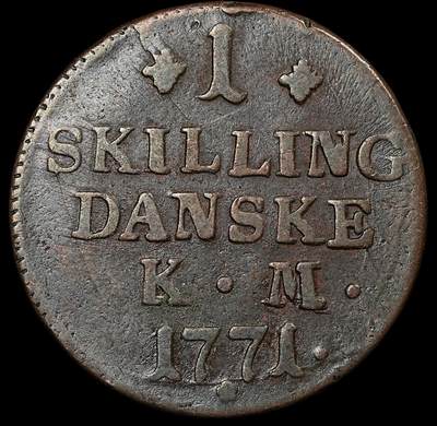 修遠堂世界钱币第九十四期 - 1771年丹麦1 SKILLING铜币 书价高