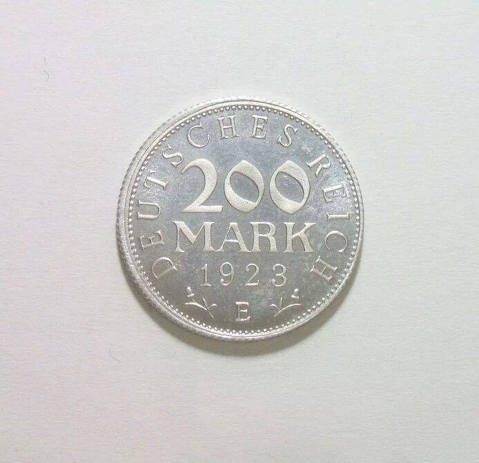 德国魏玛1923年E版200马克 稀少精制PROOF版 发行量仅4000枚
