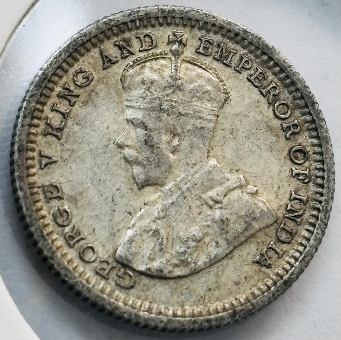 文馨钱币收藏第 282 场，【 长期接收代拍品】，加拿大老铜代用币，银币，德三系列场 少见带光极美品 1935 年英属海峡殖民地乔治五世 5 分银币，第二版关门年 600 银