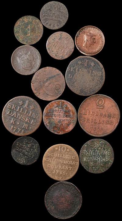 修遠堂世界钱币第九十四期 - 丹麦，丹属石勒苏益格-荷尔斯泰因旧钱币一组 品差 不少少见品种