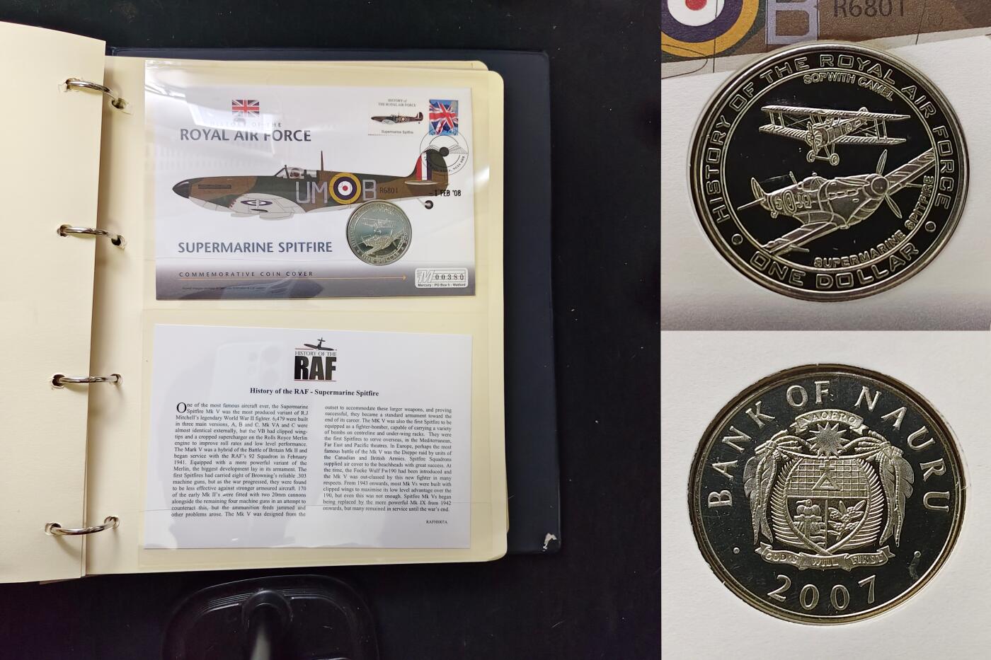 【全场包邮】纯粹捡漏拍479场（免费代拍第16场） 【邮币封】英系各国2007-2008年英国皇家空军历史系列邮币封活页册18页