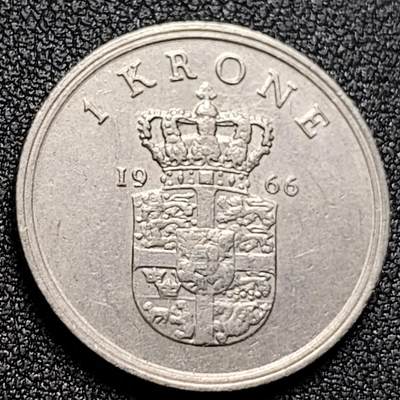 泉币菌-第134场-精品福利场 - 欧洲硬币丹麦硬币丹麦１克朗铜镍硬币直径25.5ｍｍ