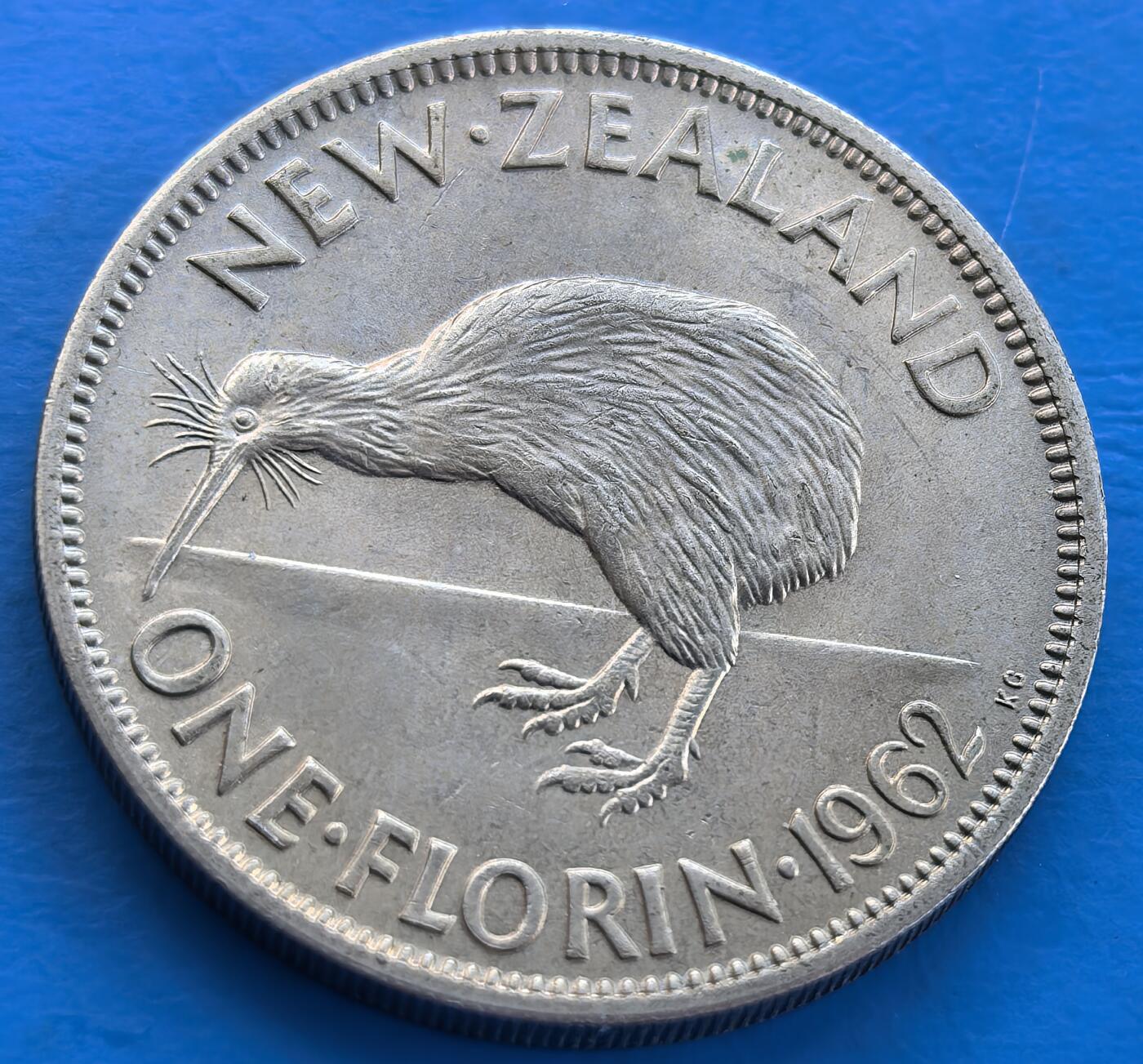 外国优质老铜币银币，未完待续 极美品新西兰1962年2先令