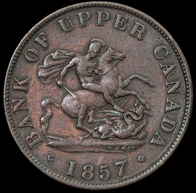 修遠堂世界钱币第九十四期 - 1857年上加拿大银行1/2便士代用币