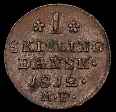 修遠堂世界钱币第九十四期 - 1812年丹麦1 SKILLING铜币 未流通