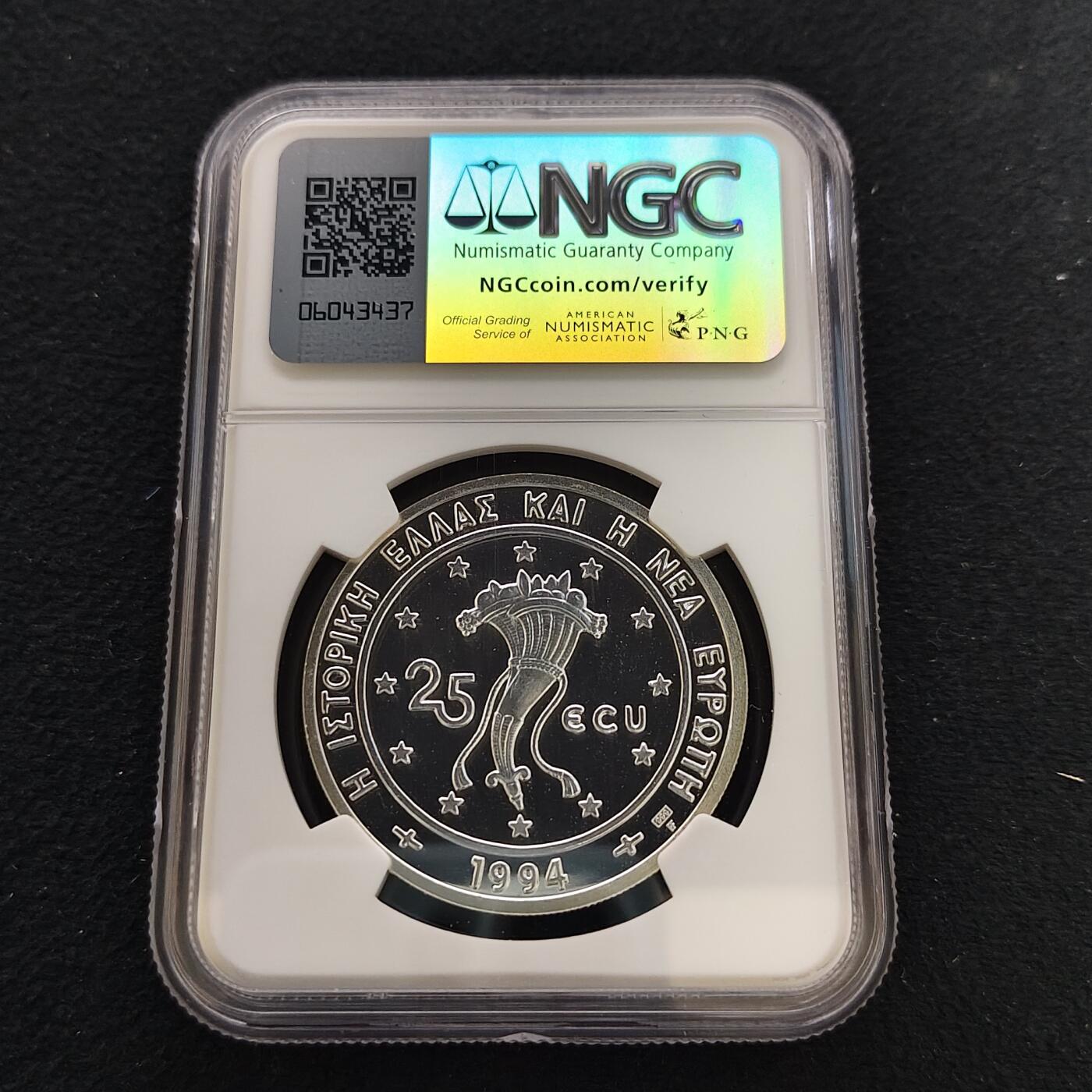 【全场包邮】纯粹捡漏拍481场（免费代拍第18场） 希腊1994年25埃居帕特农神庙精制纪念银币-NGC PF66 ULTRA CAMEO