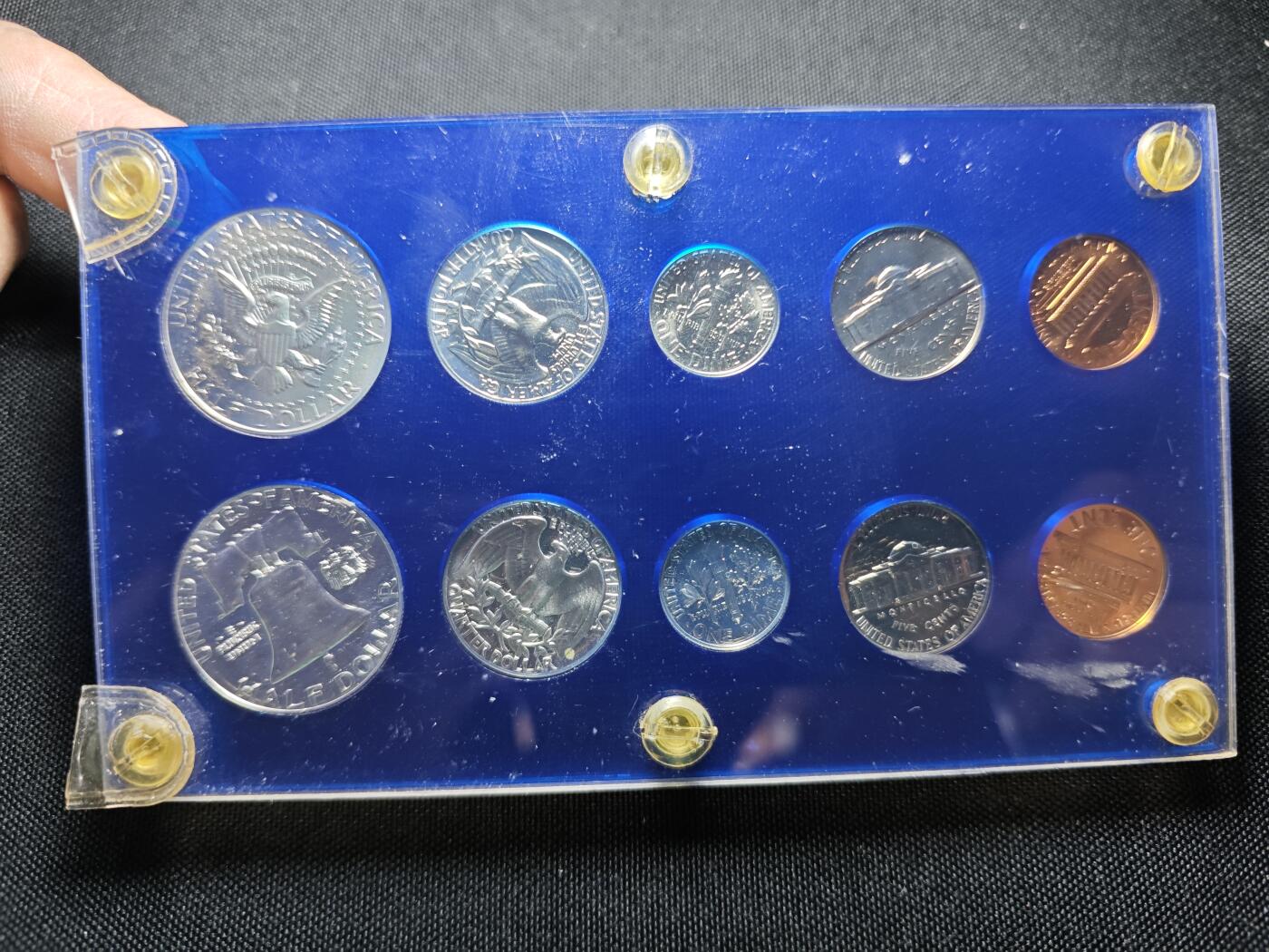 KK钱币收藏小铺 （套币 好品/批量散币 银币）专场  2月预留时间 周末发货  美国精制套币1962/1964年清年2套一卡册 含6枚高银银币