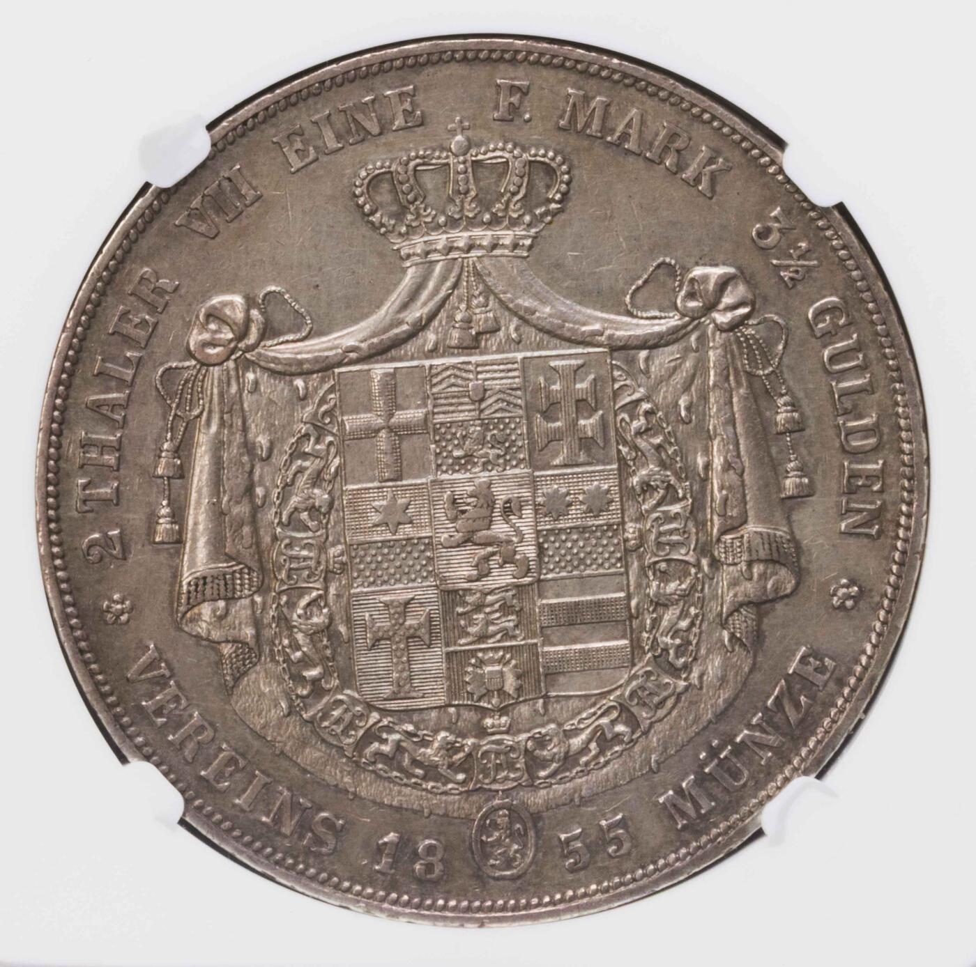 NGC-AUD 1855黑森卡塞尔2泰勒大银币