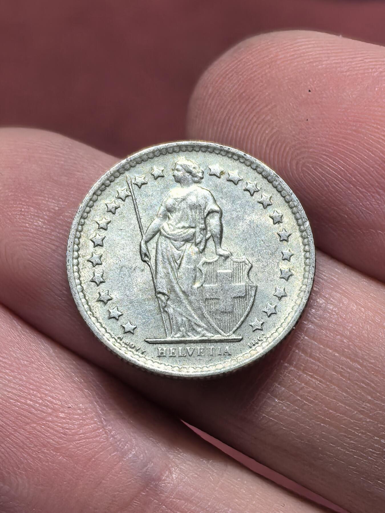 南宋泉阁俄币 外币 国币 专场第十九期 【送拍无额外佣金】 瑞士 1959年 1/2瑞士法郎小银币 通货好品