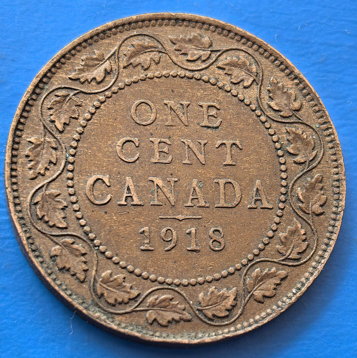 外国优质老铜币银币，未完待续 加拿大乔治五世1918年大壹分