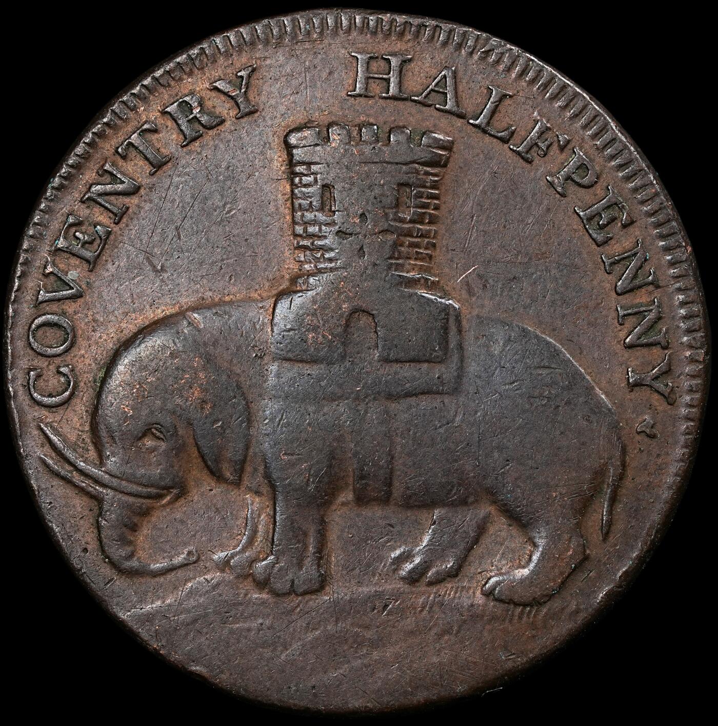 修遠堂世界钱币第九十四期 1792年考文垂1/2便士代用币 戈黛娃夫人骑马 英系代用币名品