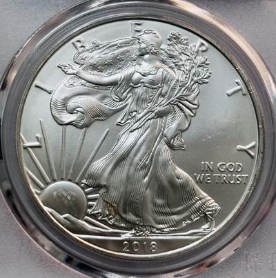 文馨钱币收藏第 282 场，【 长期接收代拍品】，加拿大老铜代用币，银币，德三系列场 - 2018年美国鹰洋银币1盎司.美国自由女神银币，早期 BC 评级 MS70 分冠军分，盒子币售出不退不换