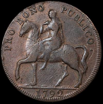 修遠堂世界钱币第九十四期 - 1792年考文垂1/2便士代用币 戈黛娃夫人骑马 英系代用币名品