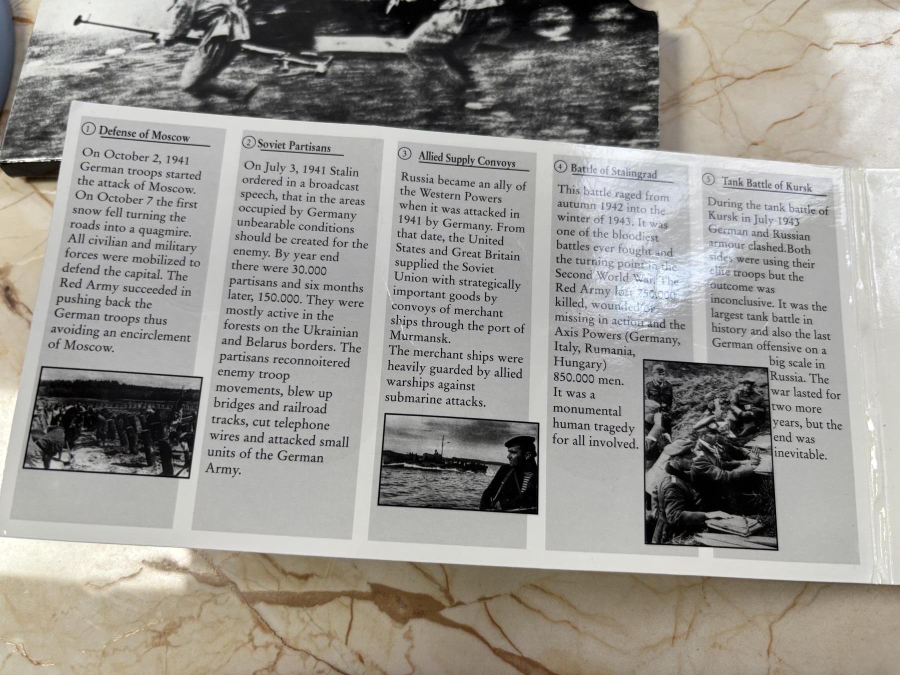 第182期拍卖 俄罗斯1995年第二次世界大战纪念币10枚套卡册