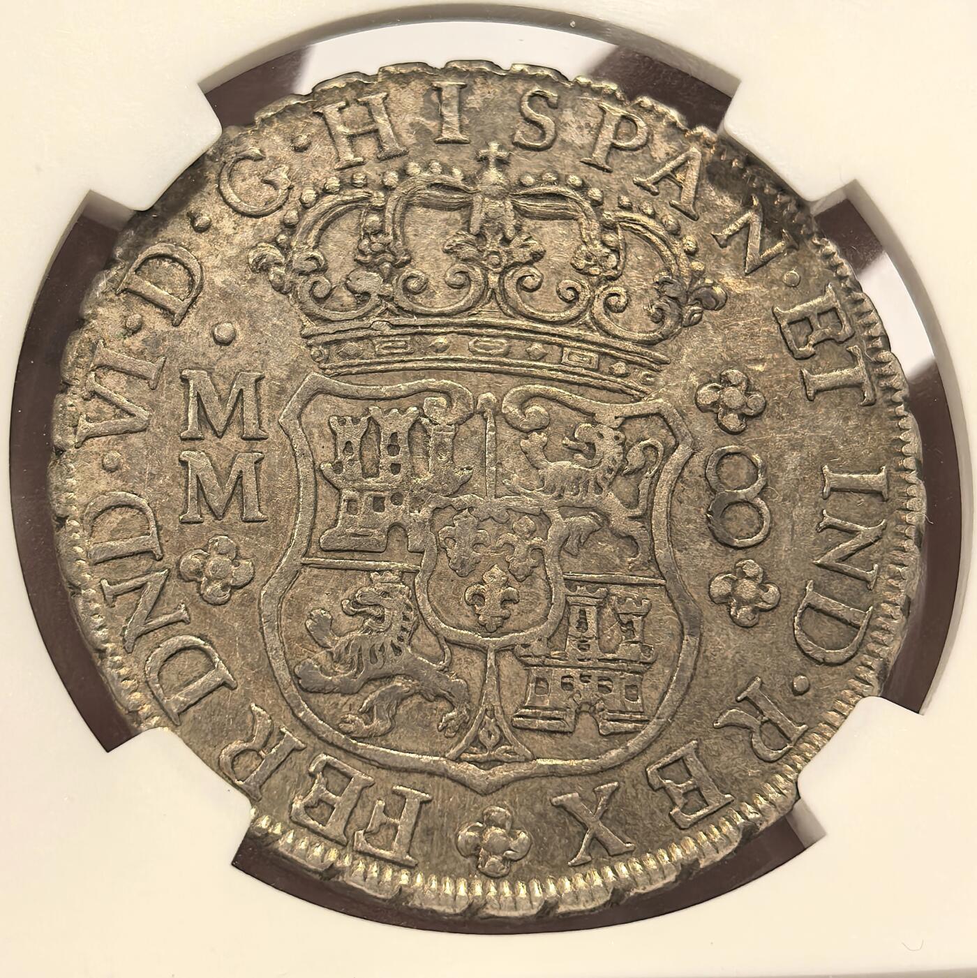 博洋堂世界钱币拍卖第147期（全场包邮） NGC AUD 西属墨西哥1759年地球双柱，给了清洗，这枚感觉应该有分的，会处理的可以拿去试下