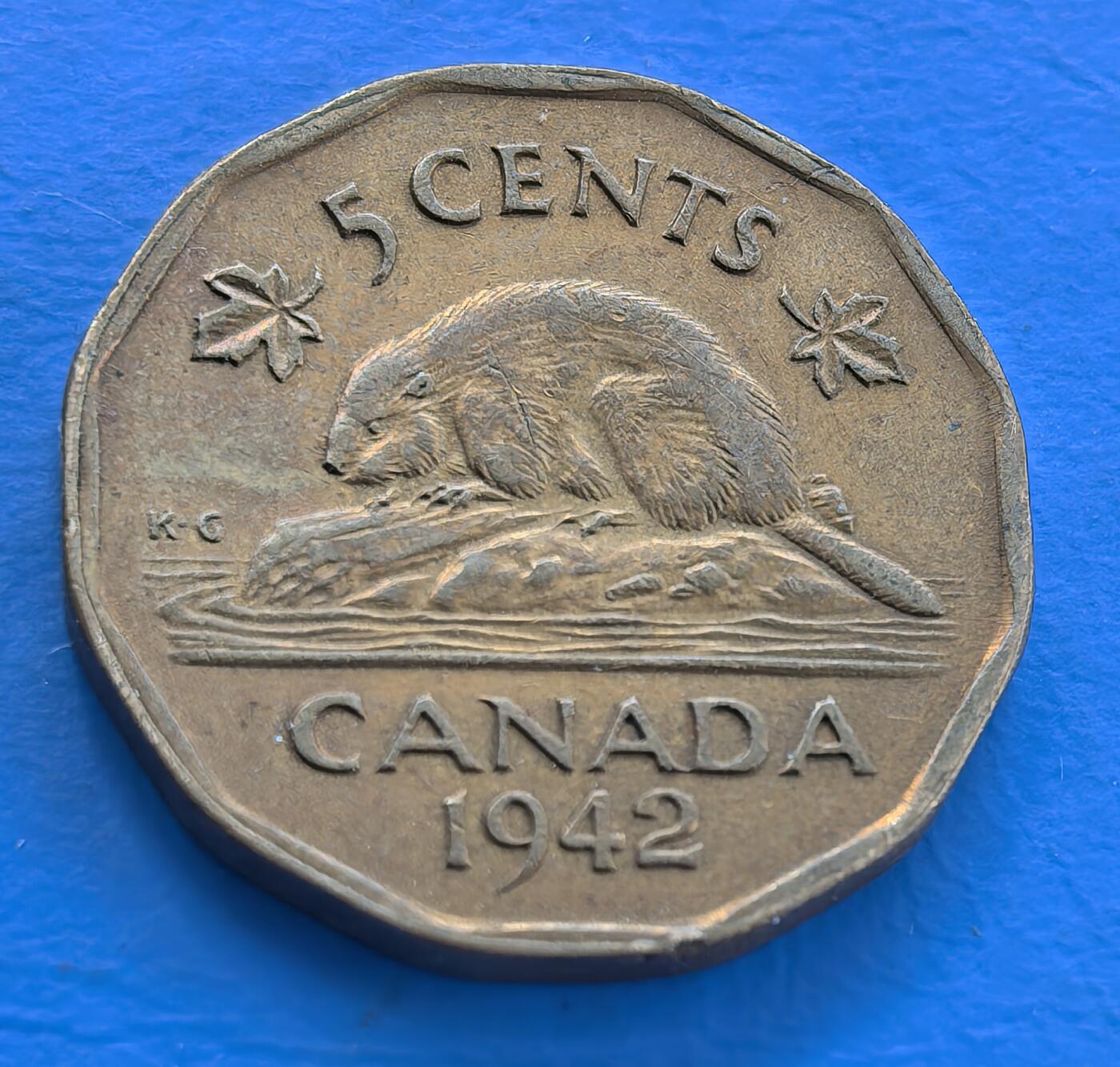外国优质老铜币银币，未完待续 少见黄铜版加拿大1942年5分