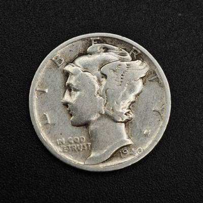 【淘币小摊】实时拍第八百零三拍   散币套币场   满百包邮可预留二周 每周一统一发货   - 美国1940年小飞人10分银币