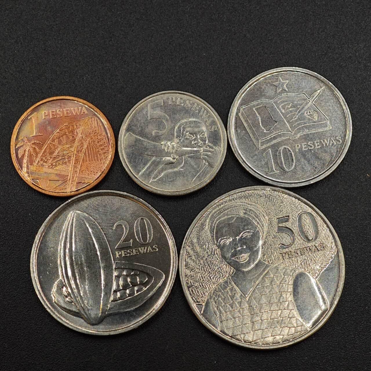 【淘币小摊】实时拍第八百零三拍   散币套币场   满百包邮可预留二周 每周一统一发货   加纳2007年5枚