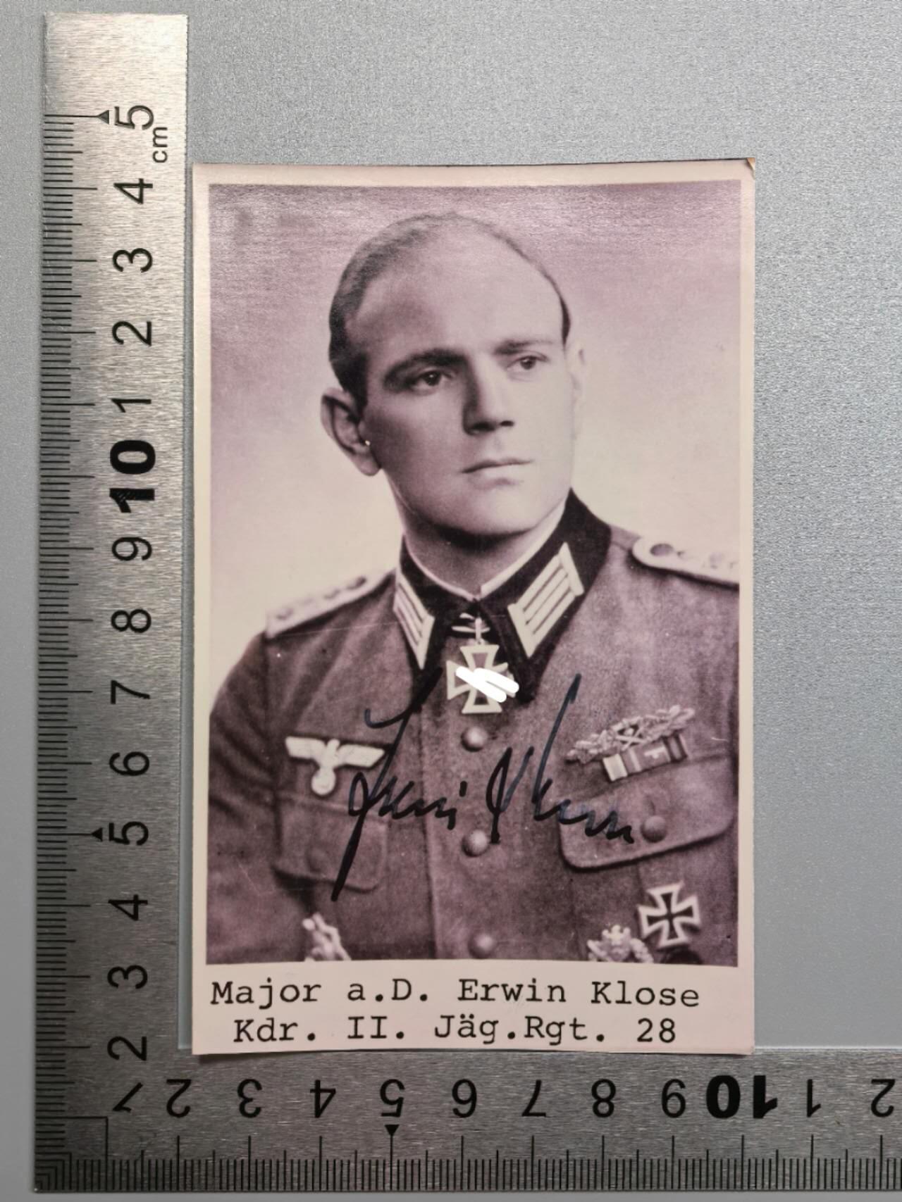 小驴勋章奖章收藏11月22日周六晚六点拍卖（珍爱和平，收藏战争，铭记历史，勿忘国耻，忠党爱国。有偿代拍，送拍规则在简介最后，参拍须阅读规则后再参拍，关系到运费包装发货时效真假辨别等关键信息，拍卖时不再发原图，看大图店主微信码在拍卖店铺介绍里） Erwin Klose战后亲签