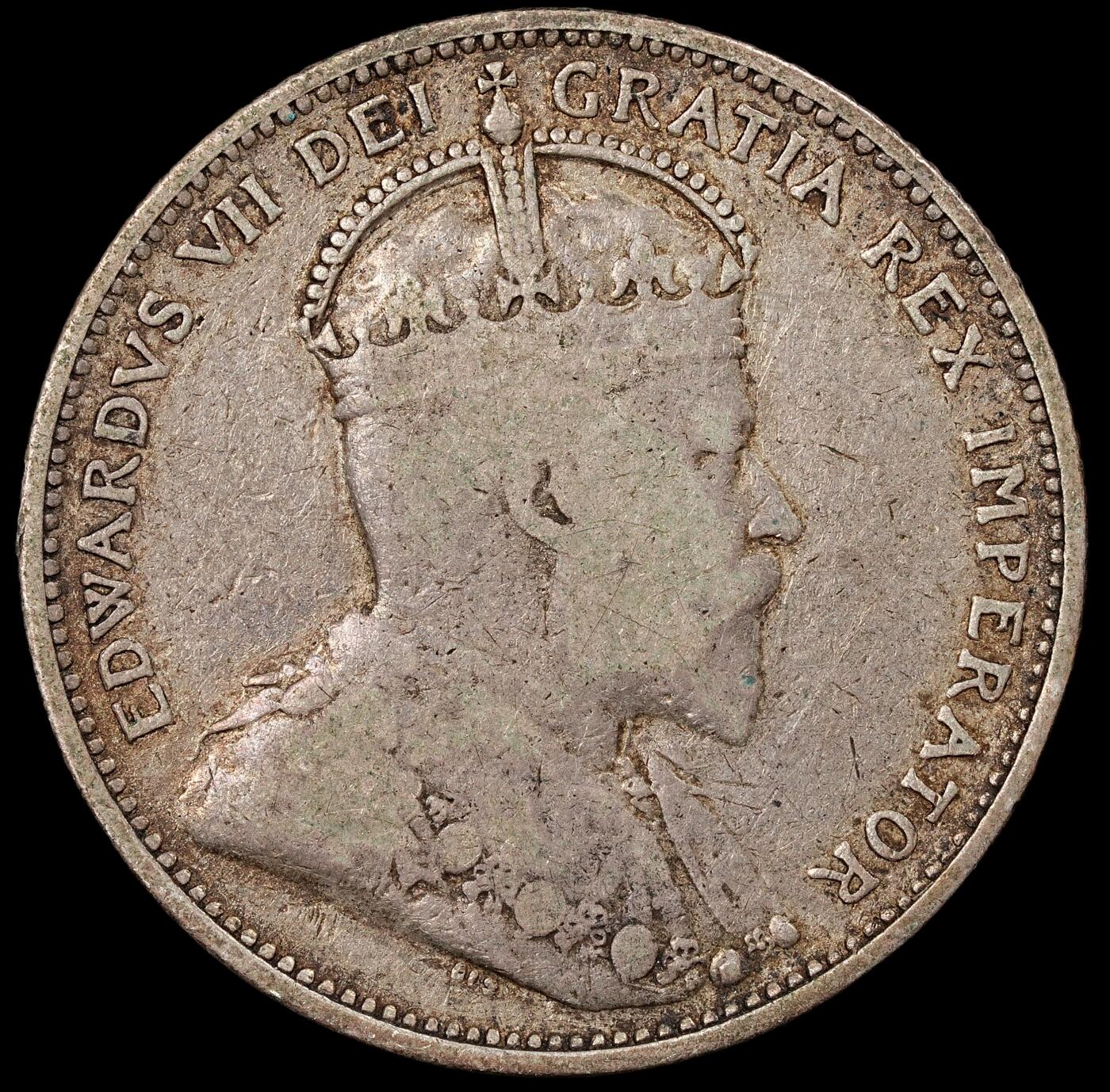 修遠堂世界钱币第九十四期 1910年加拿大25分银币