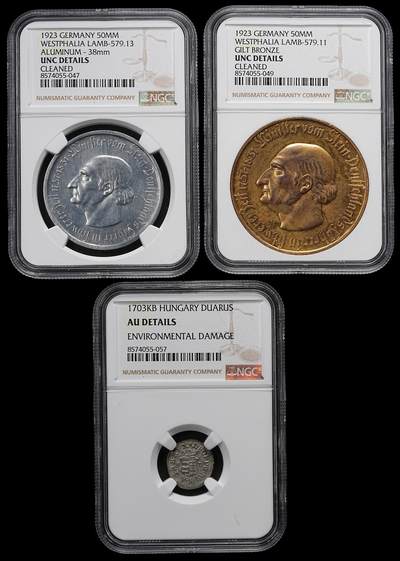 修遠堂世界钱币第九十四期 - NGC评级 德国，匈牙利钱币共3枚