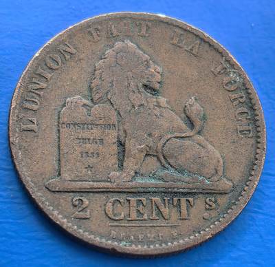 外国优质老铜币银币，未完待续 - 比利时1875年2分