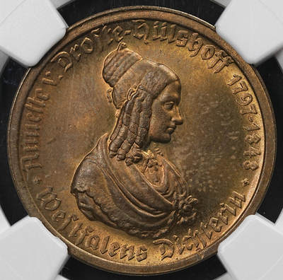 修遠堂世界钱币第九十四期 - NGC MS63RB 1923年德国紧急时期威斯特法伦100马克马币 女人头