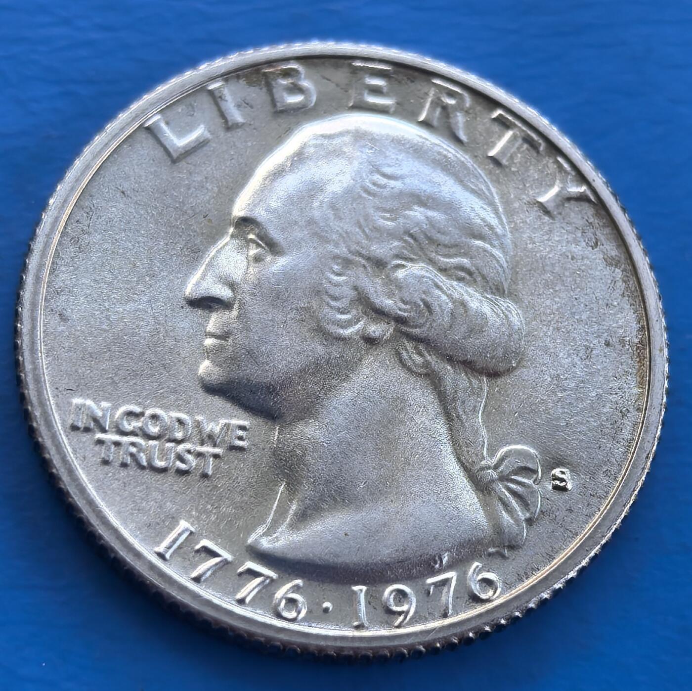 外国优质老铜币银币，未完待续 美国1976年建国200周年25分银币