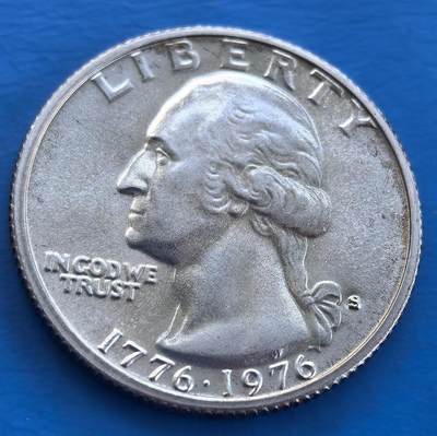 外国优质老铜币银币，未完待续 - 美国1976年建国200周年25分银币